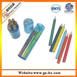 6支彩色铅笔入带卷笔刀盖的塑料筒(HY-P047)