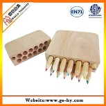 12pcs mini color pencil in wooden box