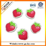 批发生产草莓造型橡皮擦 橡皮擦单面印刷卡通图案 平面橡皮擦