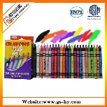 厂家批发儿童绘画蜡笔，24色蜡笔入彩盒，高品质促销填色蜡笔