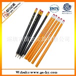 厂家直销优质黄杆铅笔  烫字HB铅笔  外贸六角木杆铅笔