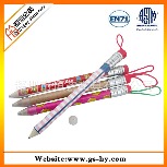 20cm长 直径1.4cm 带挂绳工艺铅笔 丝印收缩膜礼品大铅笔
