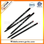 单色丝印黑木铅笔 钻石沾顶的黑木HB铅笔 高质量出口欧美的铅笔
