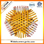 铅笔厂家批发便宜的带皮头黄色六角杆HB铅笔 7.5英寸铅笔大促销