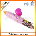 【创意文具】24支7英寸彩色铅笔入塑料筒 多色绘画铅笔套装