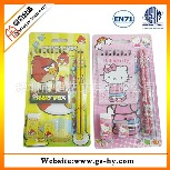 定制学生开学文具 吸塑罩文具组合套装 hellokitty出口日本文具