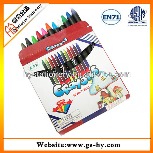 8 color round cartoon can add LOGO wax crayons