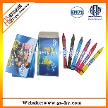 high quality non-toxic custom printing mini crayons 6 pcs pack for kids