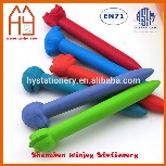 New arrival Custom box packing 6pcs plastic dianosaur shape 3D crayon for kids drawing