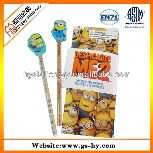 Kids gift fancy wooden HB pencil with animal eraser topper